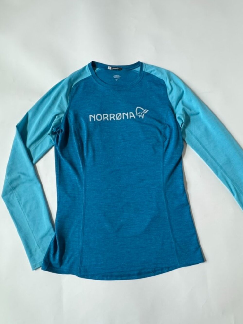 Noronna Women M Equaliser Lightweight Long Sleeve Shirt Logo Blue Base Layer Ski